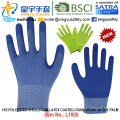 Gants enduits de latex de mousse de Shell de 13G (L1000) Criss-Cross sur la paume avec CE, En388, En420, gants de travail